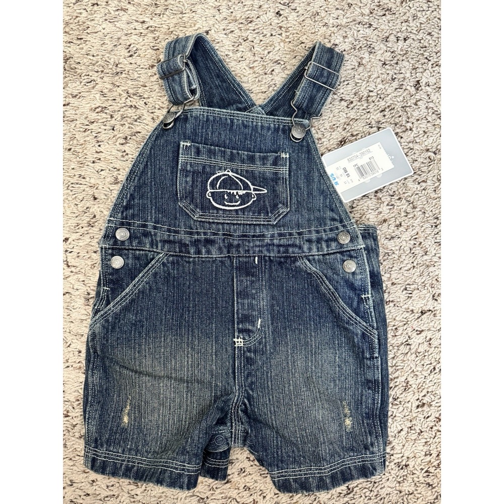 Vintage Koala Kids Denim Shortalls NWT 18M Toys R Us Baby Overalls Bib Romper